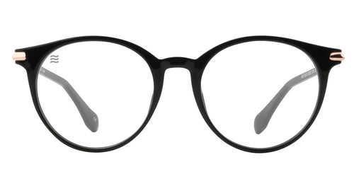 Jules Black round prescription glasses from Neven Eyewear.