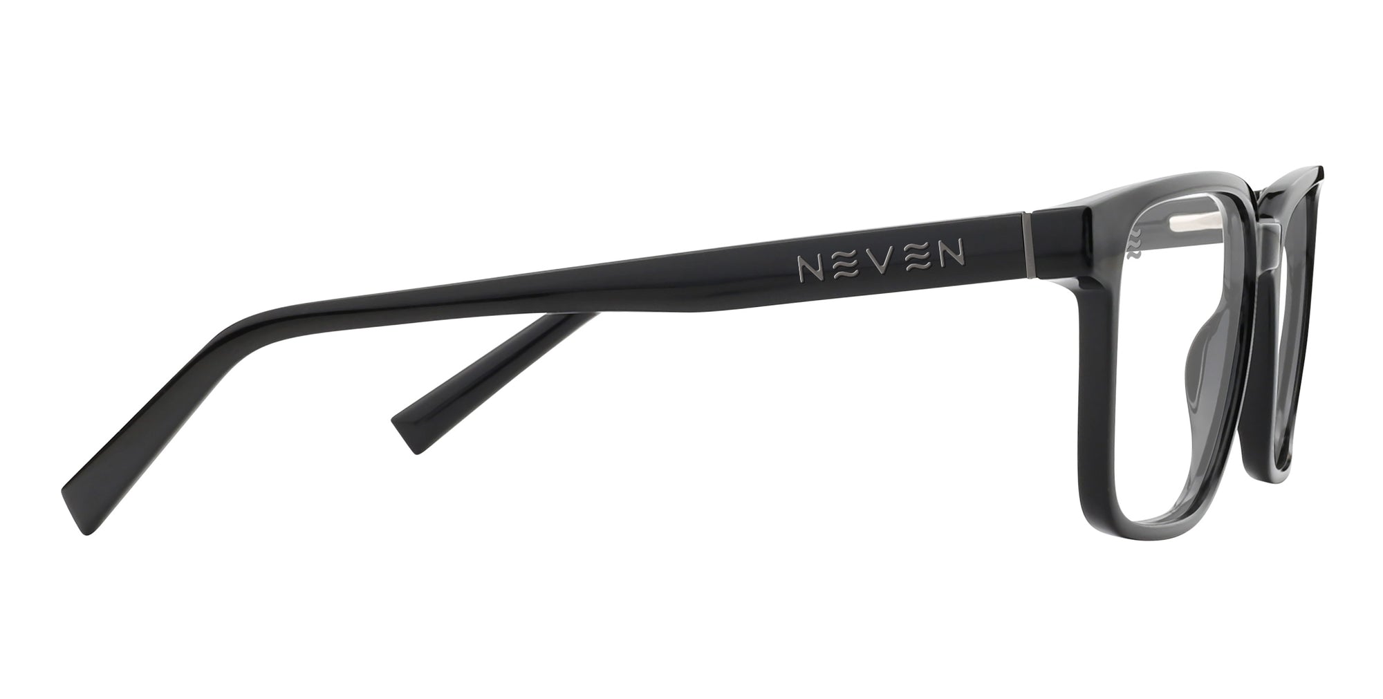 Viper XL glossy black rectangle prescription glasses from Neven Eyewear.