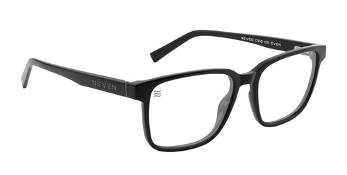 Viper XL glossy black rectangle prescription glasses from Neven Eyewear.