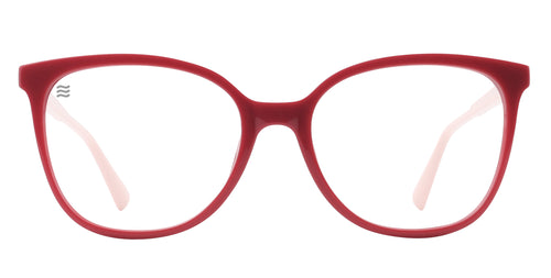 Lynne red cat-eye prescription glasses from Neven Eyewear.