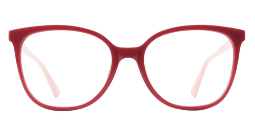 Lynne red cat-eye prescription glasses from Neven Eyewear.