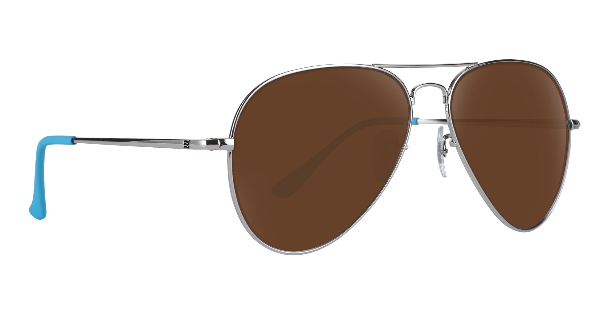 H2O Silver Aviator sunglasses with polarized brown lenses.