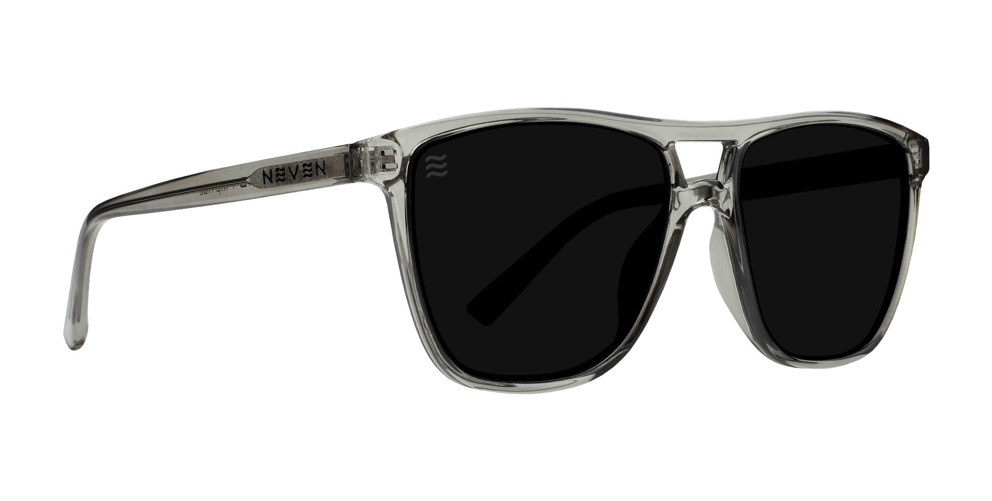 Rip Tide clear polarized sunglasses with dark lenses.
