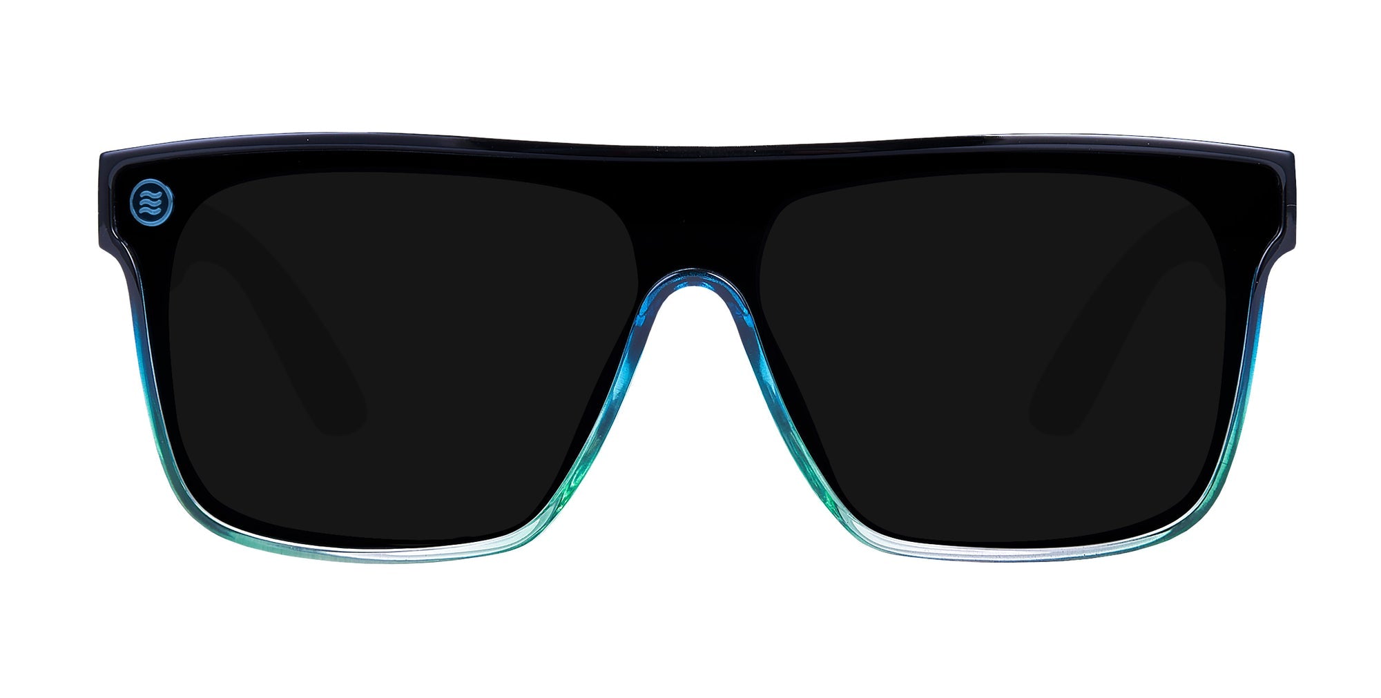 Turnstile XL blue-green gradient shield polarized sunglasses from Neven Eyewear.