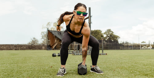 Fidelity clear rectangle polarized sunglasses from Neven Eyewear.