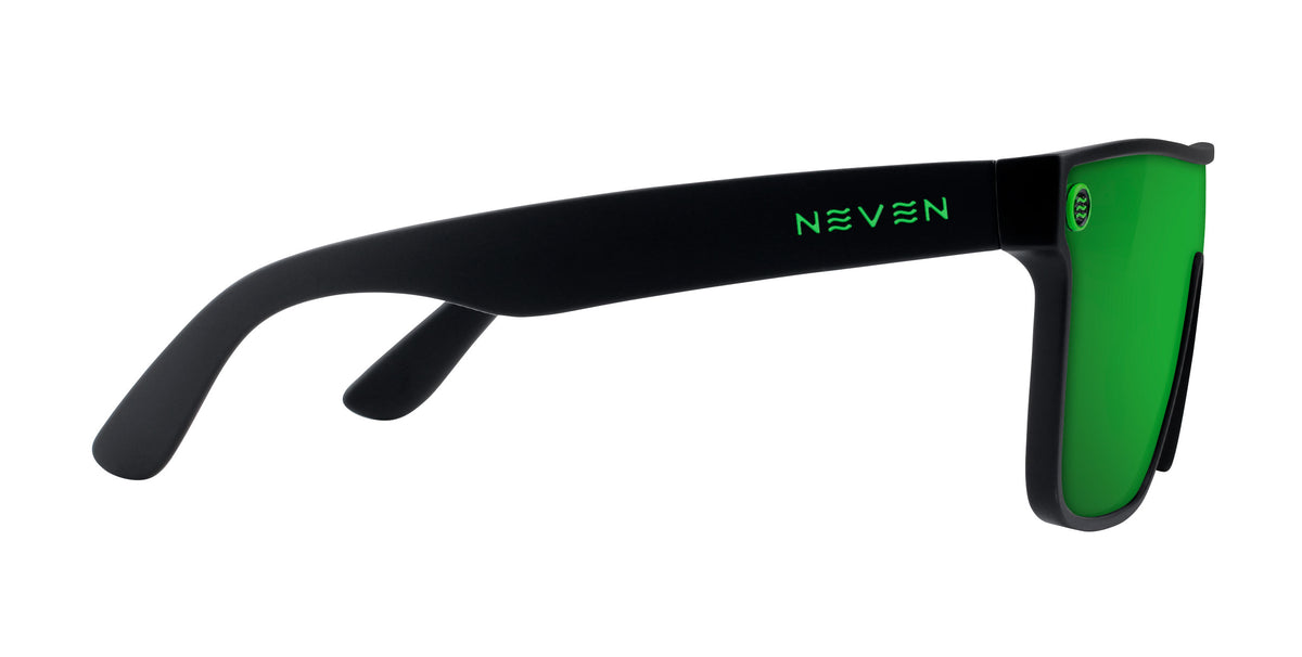 Pair name: Lucky Frame shape: sunglasses Formatted alt text: Lucky black sunglasses polarized sunglasses from Neven Eyewear.