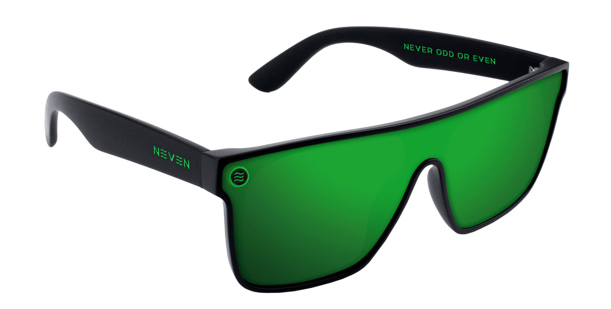 Pair name: Lucky Frame shape: sunglasses Formatted alt text: Lucky black sunglasses polarized sunglasses from Neven Eyewear.
