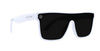 Permafrost rectangular polarized sunglasses with black lenses.