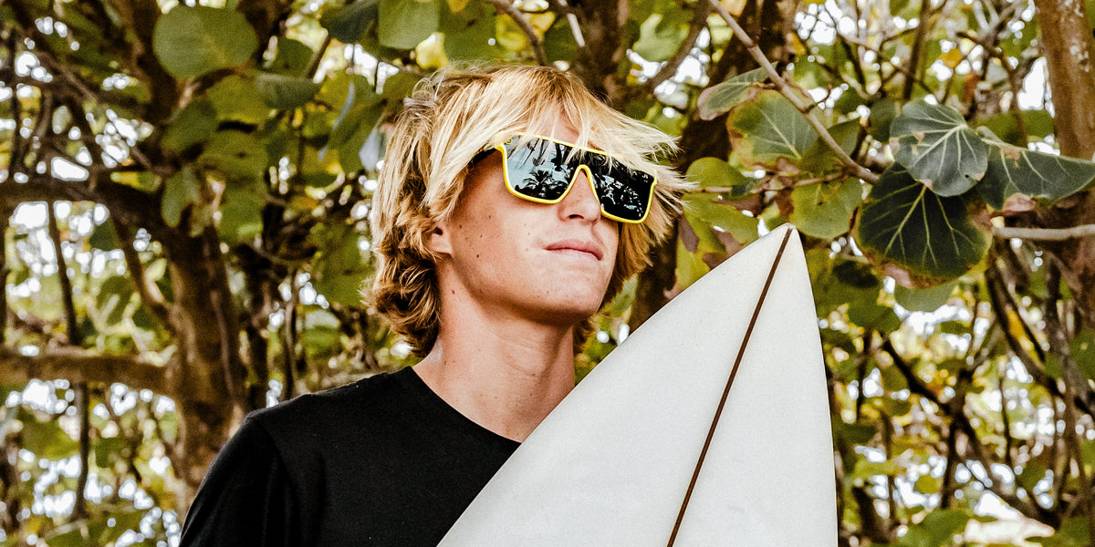 The Swarm black rectangular polarized sunglasses from Neven Eyewear.