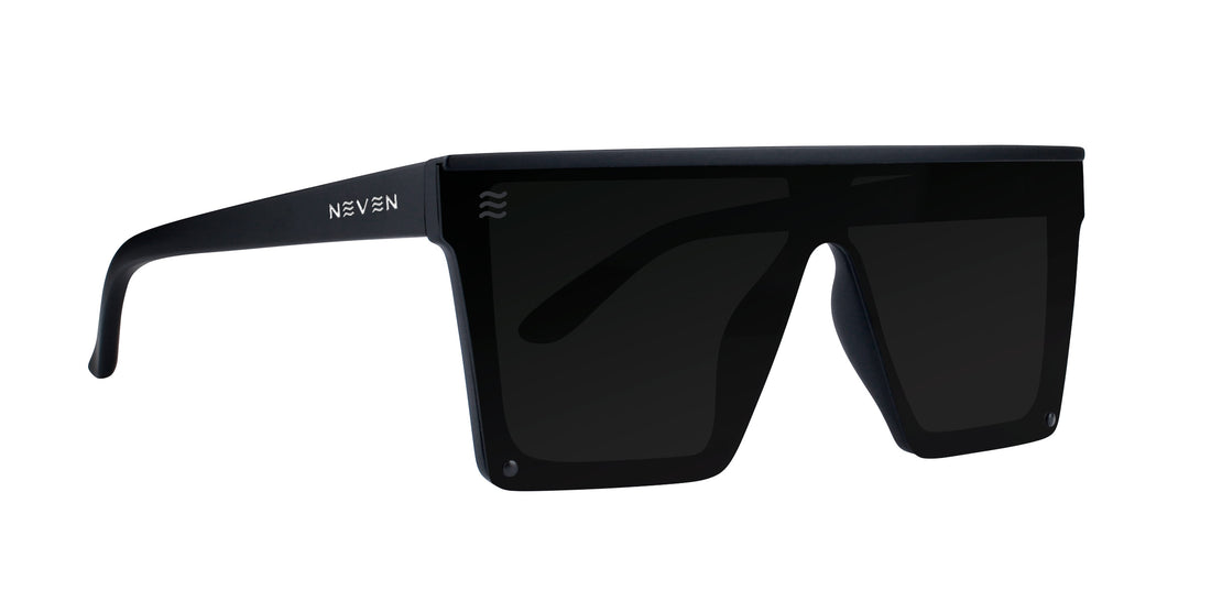 IWMSAN black angular polarized sunglasses with a matte finish.