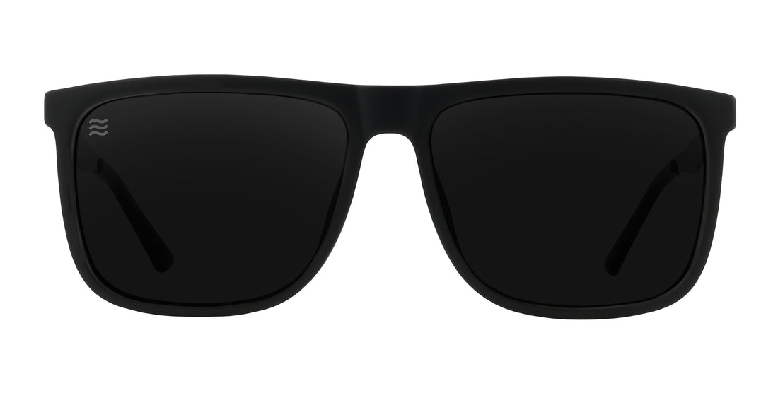 Blueprint sunglasses with a black frame and dark lenses.