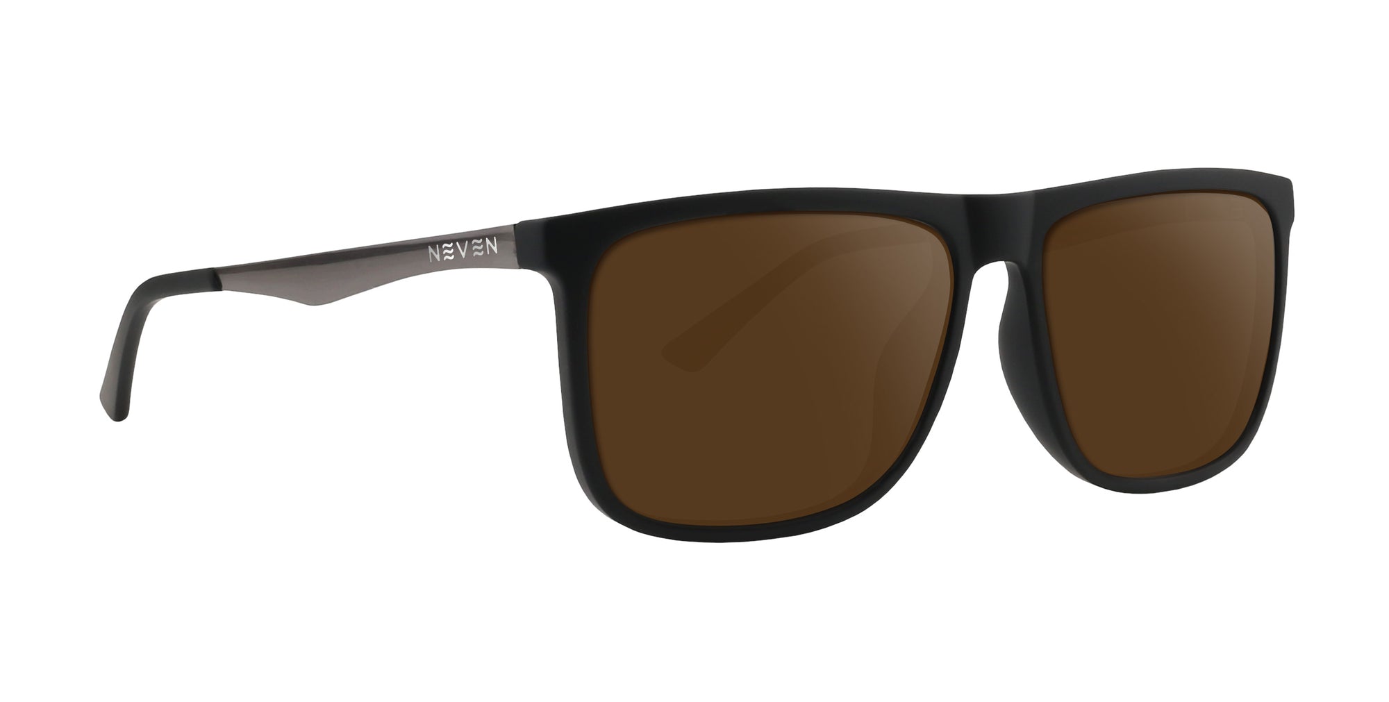 Blueprint black rectangular prescription glasses with brown lenses.