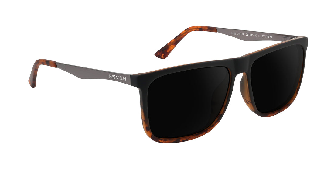 Repeater Black/tortoiseshell Rectangular prescription glasses from Neven Eyewear.