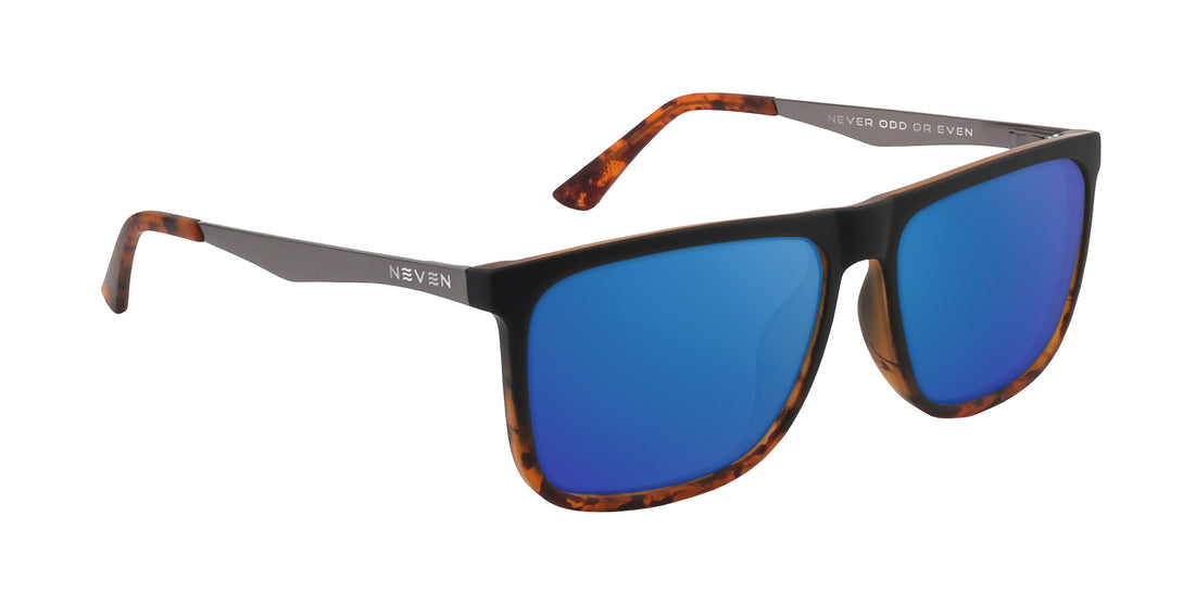 Repeater Black/tortoiseshell Rectangular prescription glasses from Neven Eyewear.