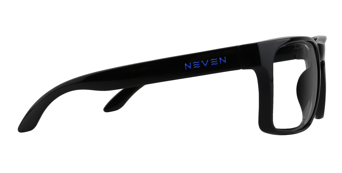 Blue Steel black rectangular prescription glasses from Neven Eyewear Pair name: Blue Steel Frame shape: rectangular.