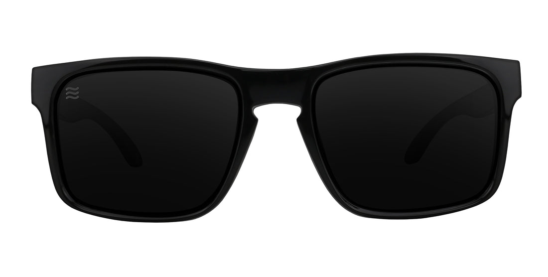 Mattex XL black rectangular polarized sunglasses with black lenses.