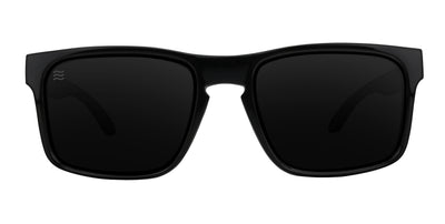 Doom sunglasses with a sleek black frame and polarized lenses.