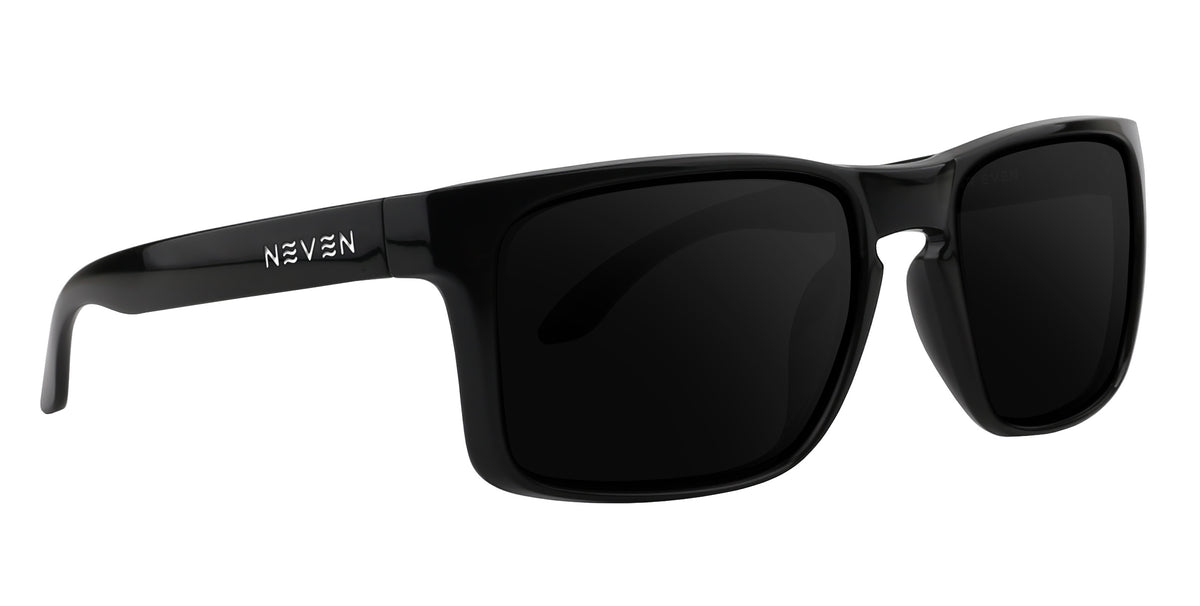 Doom Black rectangular polarized sunglasses from Neven Eyewear Pair name: Doom Frame shape: rectangular.