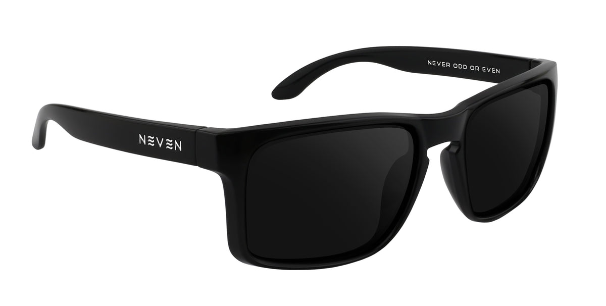 Doom Black rectangular polarized sunglasses from Neven Eyewear Pair name: Doom Frame shape: rectangular.