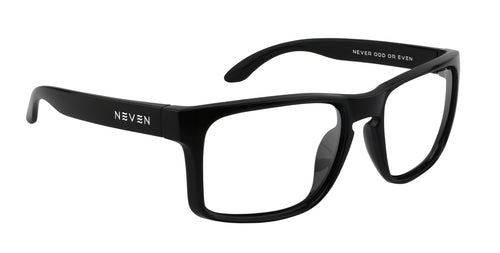 Doom Black rectangular prescription glasses from Neven Eyewear Pair name: Doom Frame shape: rectangular.