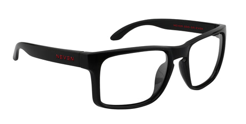 John Wayne Black rectangular prescription glasses from Neven Eyewear Pair name: John Wayne Frame shape: rectangular.