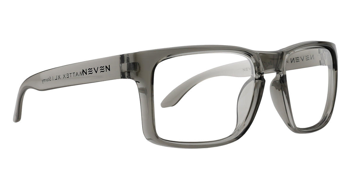 Stormy transparent gray rectangular prescription glasses from Neven Eyewear Pair Name: Stormy Frame Shape: rectangular.