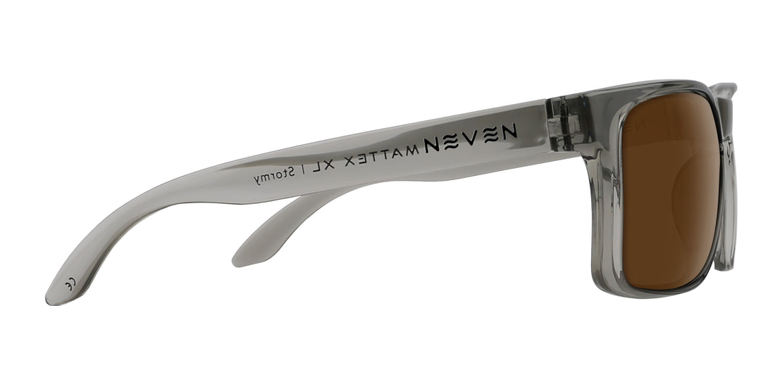 Stormy XL translucent gray oversized prescription glasses from Neven Eyewear Pair name: Stormy XL Frame shape: oversized.