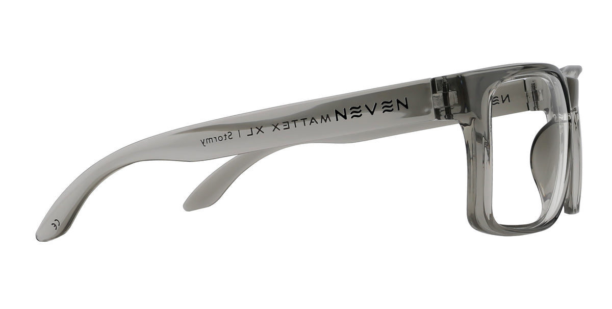 Stormy transparent gray rectangular prescription glasses from Neven Eyewear Pair Name: Stormy Frame Shape: rectangular.