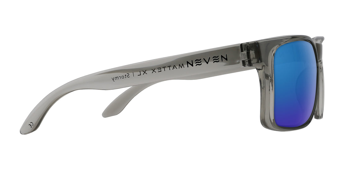 Stormy XL translucent gray oversized prescription glasses from Neven Eyewear Pair name: Stormy XL Frame shape: oversized.