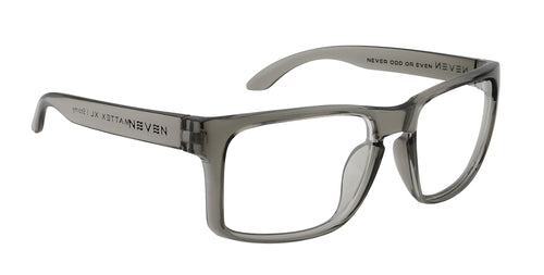 Stormy XL translucent gray oversized prescription glasses from Neven Eyewear Pair name: Stormy XL Frame shape: oversized.