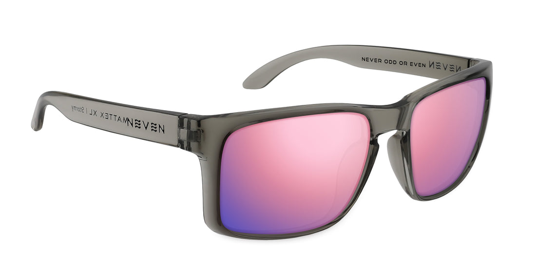 Stormy XL translucent gray oversized prescription glasses from Neven Eyewear Pair name: Stormy XL Frame shape: oversized.