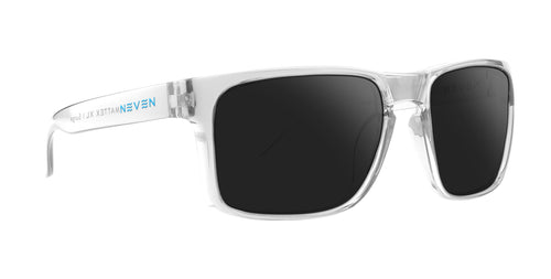 Clear Surge eyeglasses with a modern rectangular frame design and clear lenses.