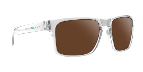 Surge clear rectangular prescription glasses with brown lenses .