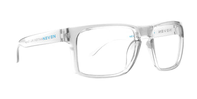 Clear Surge eyeglasses with a modern rectangular frame design and clear lenses.