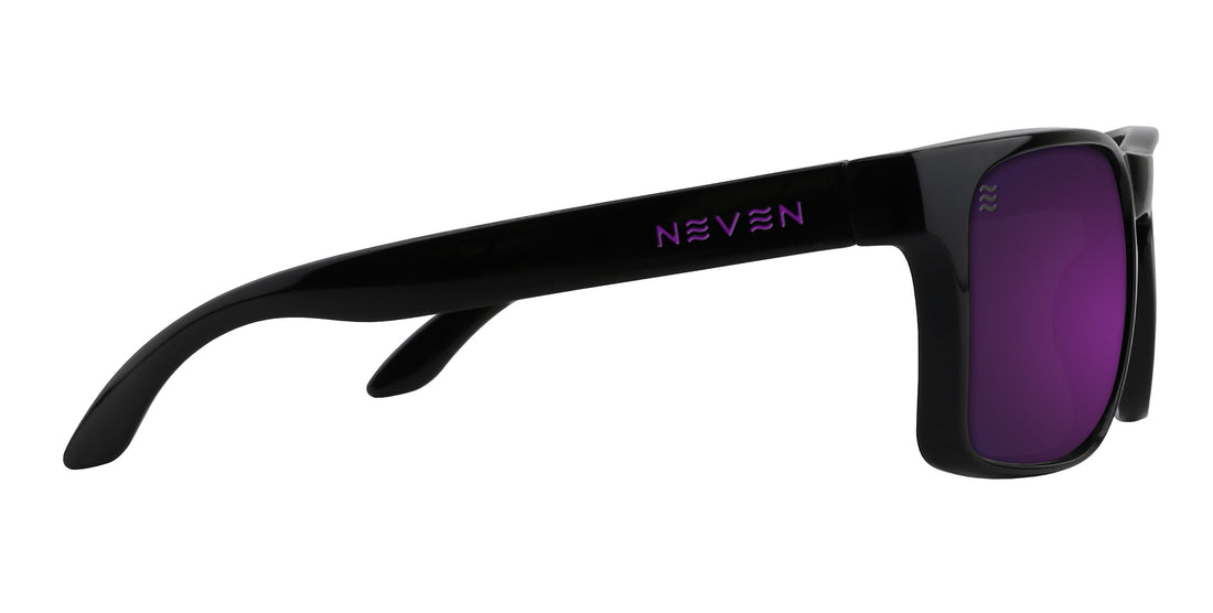 The Amethyst black rectangular polarized sunglasses from Neven Eyewear.