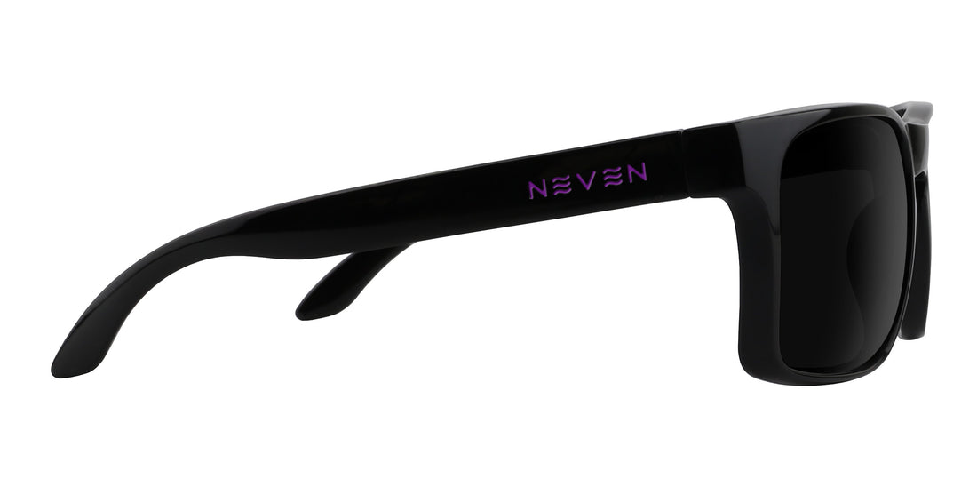 Amethyst black rectangular prescription glasses from Neven Eyewear.