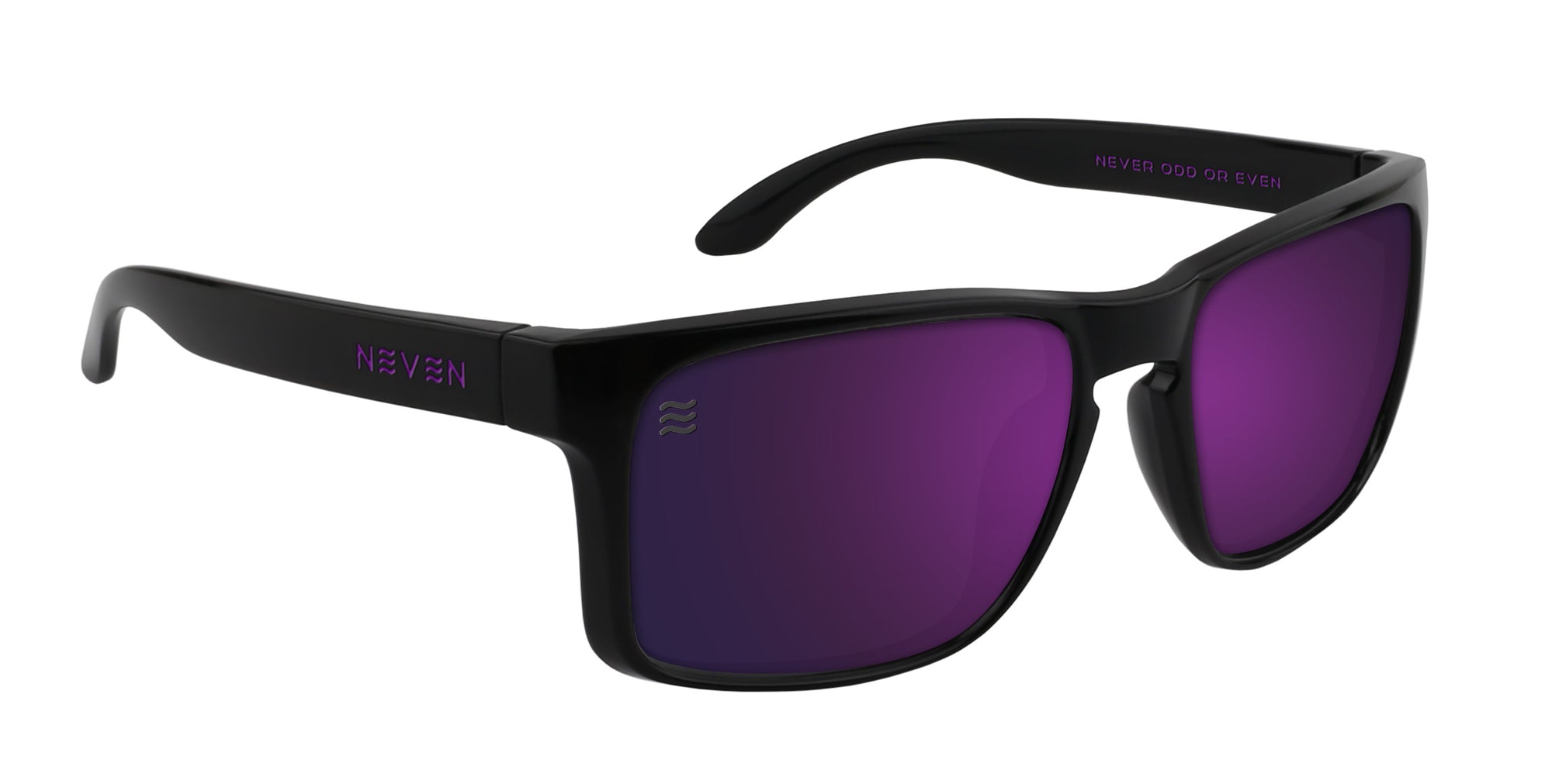 The Amethyst black rectangular polarized sunglasses from Neven Eyewear.