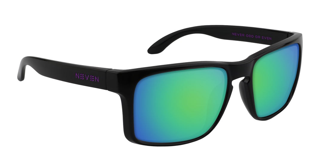 Amethyst black rectangular prescription glasses from Neven Eyewear.
