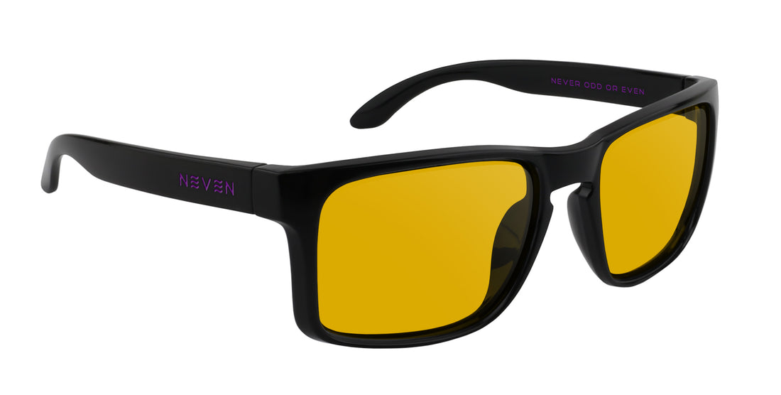 Amethyst black rectangular prescription glasses from Neven Eyewear.