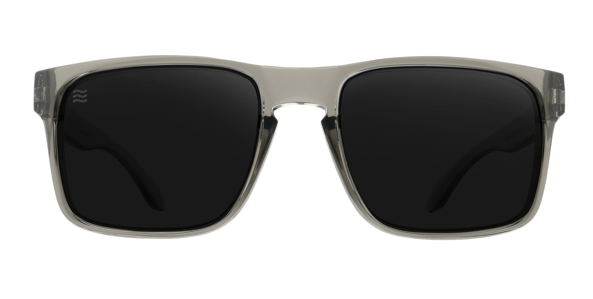 Breakers sunglasses with gray frames and dark lenses.