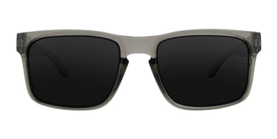 Stormy clear gray rectangular prescription glasses from Neven Eyewear.