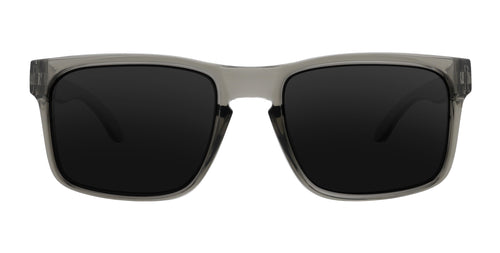 Stormy clear gray rectangular prescription glasses from Neven Eyewear.