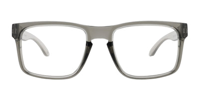 Stormy clear gray rectangular prescription glasses from Neven Eyewear.