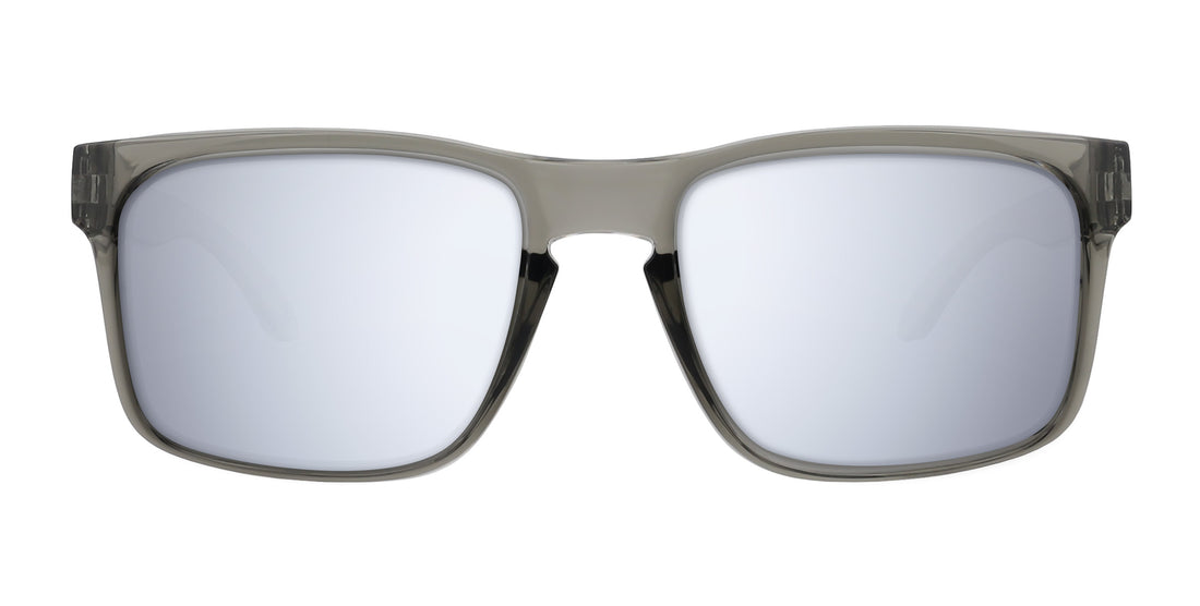 Stormy clear gray rectangular prescription glasses from Neven Eyewear.