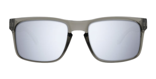 Stormy clear gray rectangular prescription glasses from Neven Eyewear.