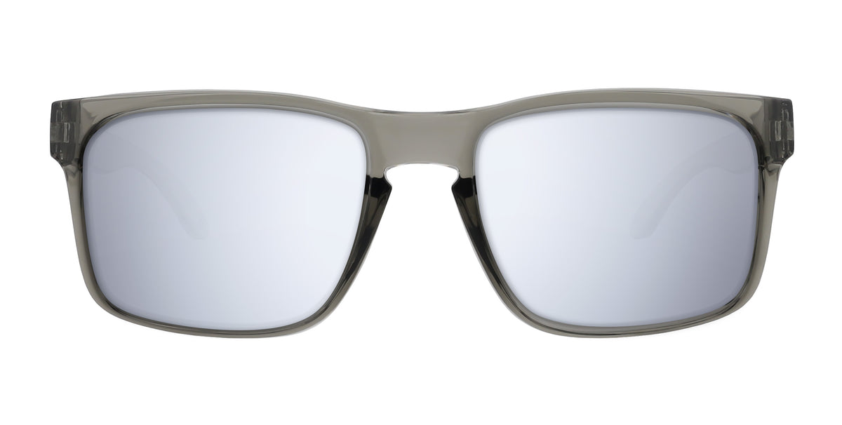 Stormy clear gray rectangular prescription glasses from Neven Eyewear.