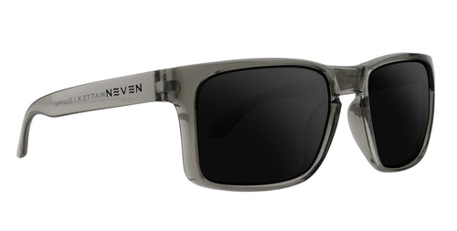 Stormy clear gray rectangular prescription glasses from Neven Eyewear.