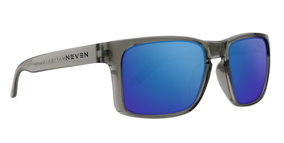 Stormy clear gray rectangular prescription glasses from Neven Eyewear.
