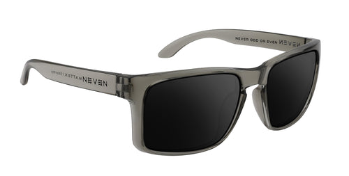 Stormy clear gray rectangular prescription glasses from Neven Eyewear.
