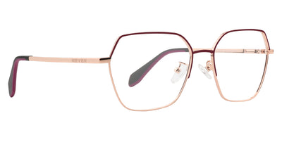 Daisy Gold/Burgundy Rectangle Prescription Glasses from Neven Eyewear.
